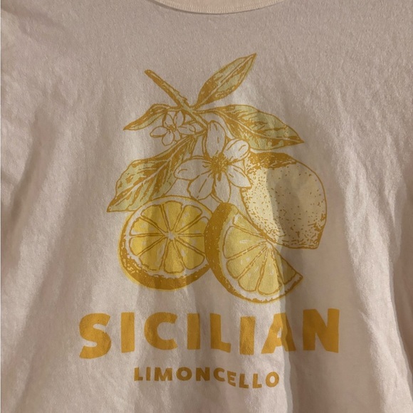 American Eagle Outfitters White and Gold Graphic Tee - Picture 3 of 8